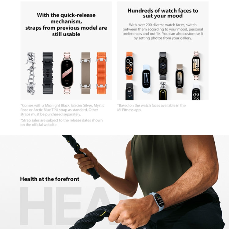 Original Xiaomi Smart Band 9 Global 1.62 inch AMOLED Screen 5ATM Waterproof Smart Watch, Support Blood Oxygen / Heart Rate Monitor (Black) - Wearable Devices by Xiaomi | Online Shopping UK | buy2fix