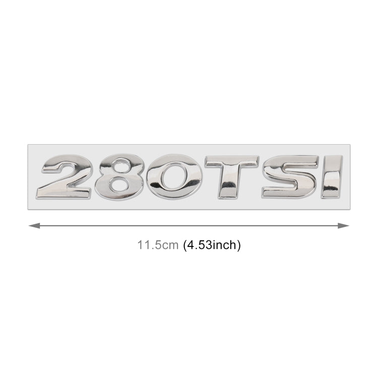Car 280TSI Pattern 3D Metal Personalized Decorative Stickers, Size: 11.5x2.5x0.5cm (Silver) - 3D Metal Sticker by buy2fix | Online Shopping UK | buy2fix