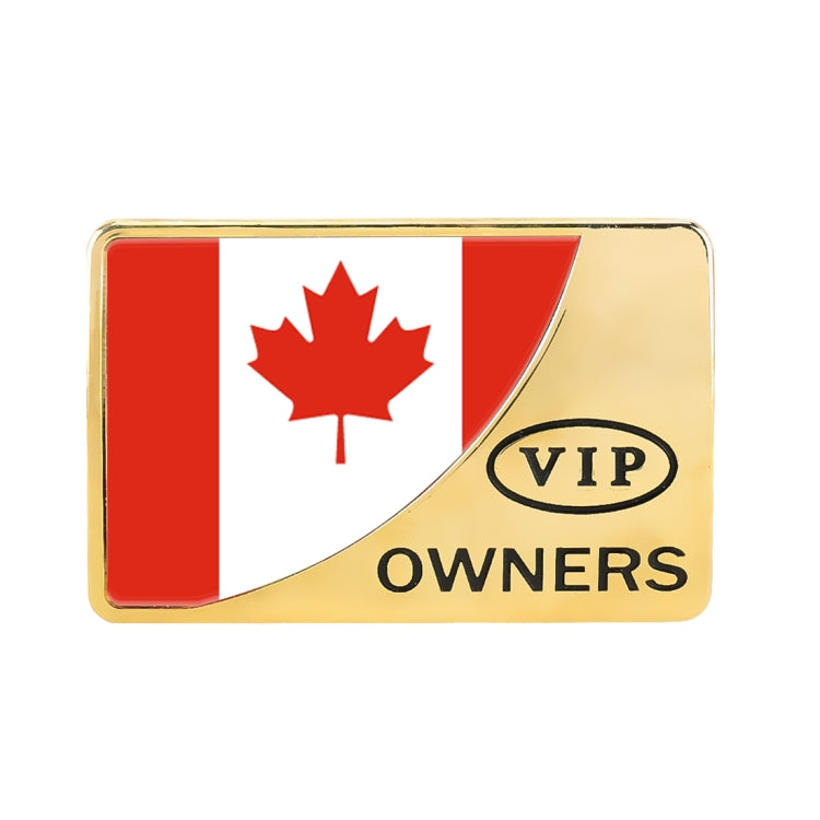 Universal Car Canada Flag Rectangle Shape VIP Metal Decorative Sticker (Gold) - 3D Metal Sticker by buy2fix | Online Shopping UK | buy2fix