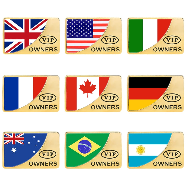 Universal Car Canada Flag Rectangle Shape VIP Metal Decorative Sticker (Gold) - 3D Metal Sticker by buy2fix | Online Shopping UK | buy2fix