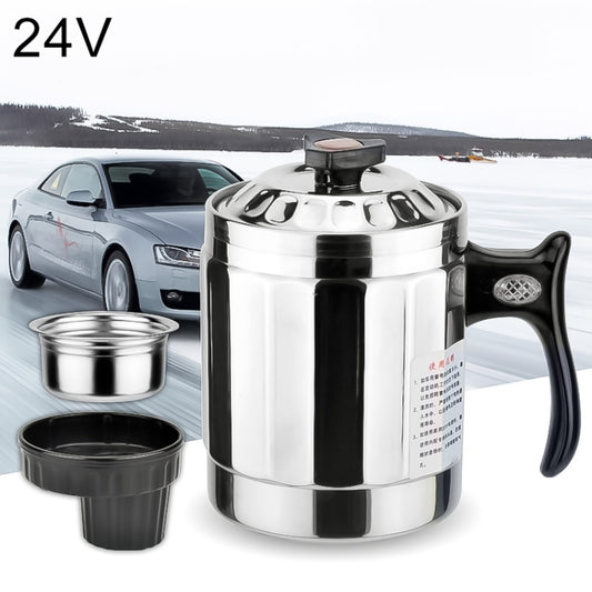 Universal DC 24V Stainless Steel Car Electric Kettle Heated Mug Heating Cup with Charger Cigarette Lighter for Car and Family, Capacity: 1000ML - Heating Cups by buy2fix | Online Shopping UK | buy2fix