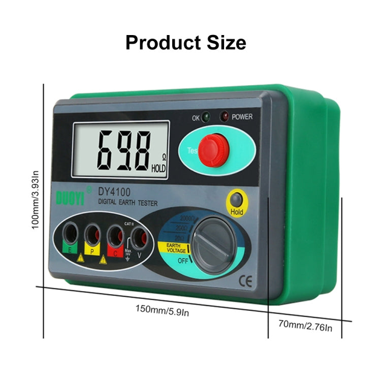 DUOYI DY4100 High-precision Digital Ground Resistance Meter Resistance Tester - Electronic Test by DUOYI | Online Shopping UK | buy2fix