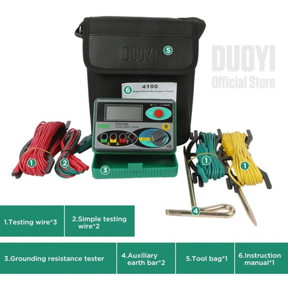 DUOYI DY4100 High-precision Digital Ground Resistance Meter Resistance Tester - Electronic Test by DUOYI | Online Shopping UK | buy2fix