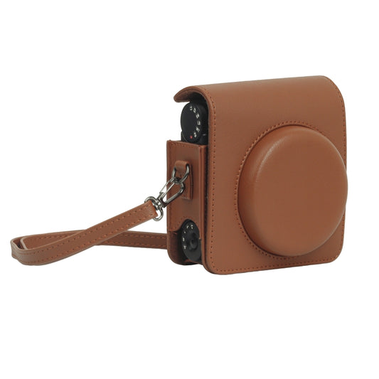 For Fujifilm Instax mini 99 Full Body Camera PU Leather Case Bag with Strap (Brown) - Leather Bag by buy2fix | Online Shopping UK | buy2fix