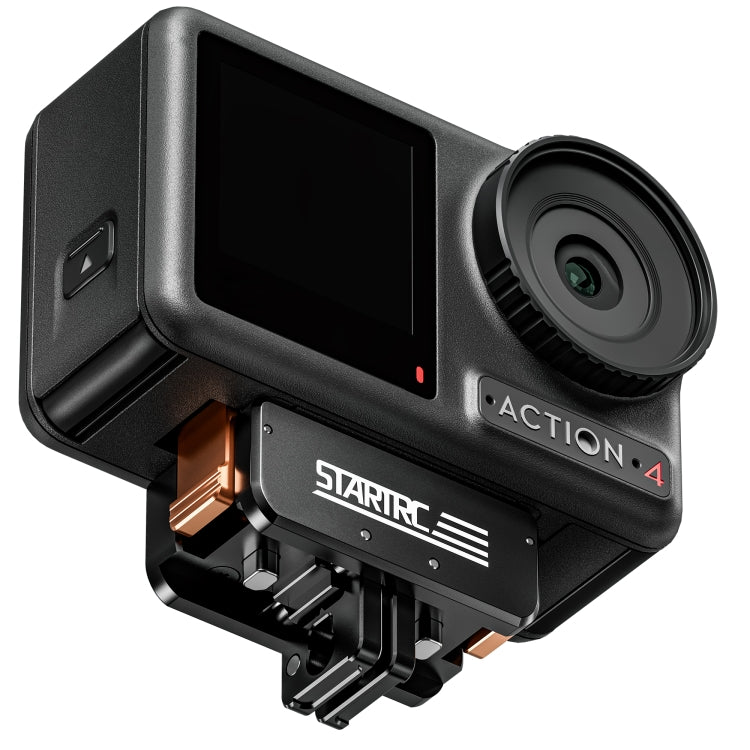 For DJI Osmo Action 5 Pro / 4 / 3 STARTRC Metal Quick Adapter Magnetic Foldable Extension Bracket (Black+Orange) - Mount & Holder by STARTRC | Online Shopping UK | buy2fix