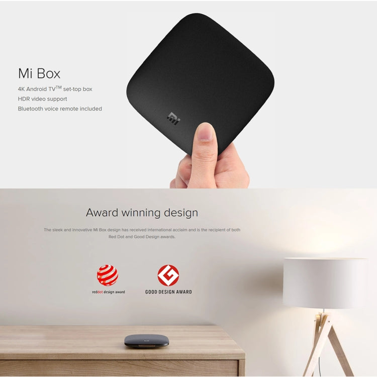 Original Xiaomi Mi Box (Global Version) 4K Android TV 6.0 Set-top Box Quad-core Cortex-A53 2.0GHz Dual-band Wi-Fi 2.4GHz / 5GHz, Bluetooth 4.0 / 3.0, 2GB+8GB - Others by Xiaomi | Online Shopping UK | buy2fix