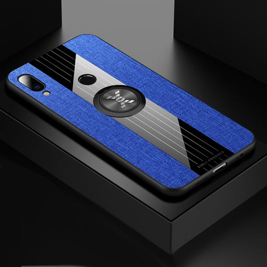 For Meizu Note 9 XINLI Stitching Cloth Texture Shockproof TPU Protective Case with Ring Holder(Blue) - Meizu by XINLI | Online Shopping UK | buy2fix