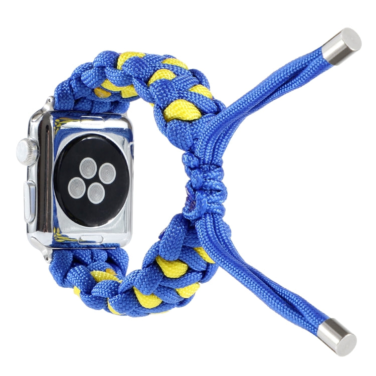 Braided Umbrella Cord Watch Band For Apple Watch Ultra 49mm&Watch Ultra 2 49mm / Series 9&8&7 45mm / SE 3&SE 2&6&SE&5&4 44mm / 3&2&1 42mm(Blue) - Watch Bands by buy2fix | Online Shopping UK | buy2fix