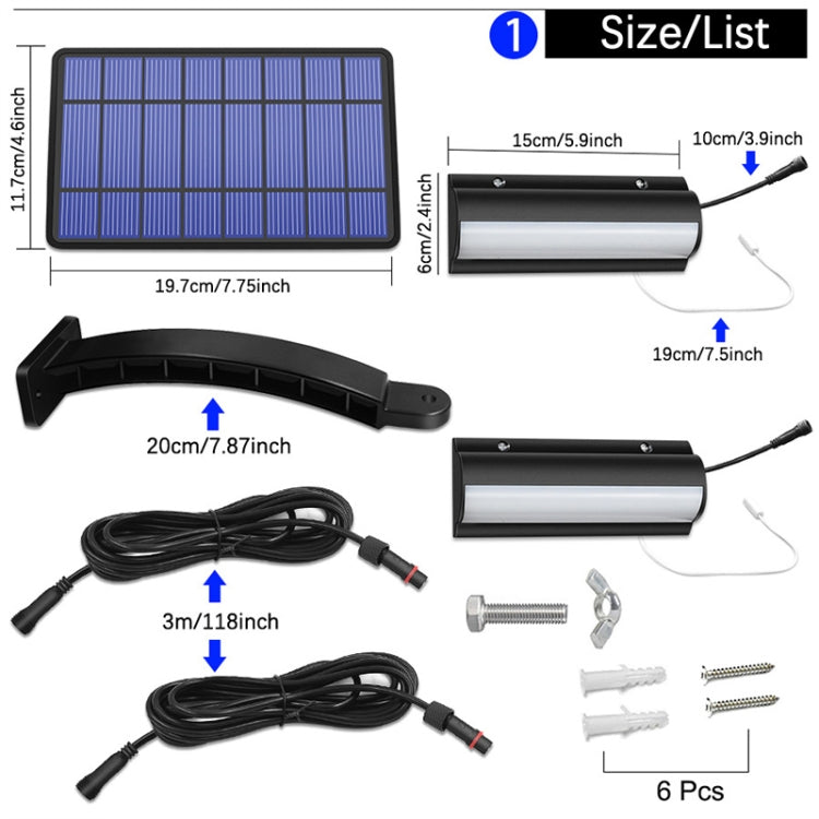 Pull-Switch 2 in 1 Solar Light 60-LEDs Landscape Courtyard Wall Lamp, Light Color:White Light(Black Shell) - Solar Lights by buy2fix | Online Shopping UK | buy2fix