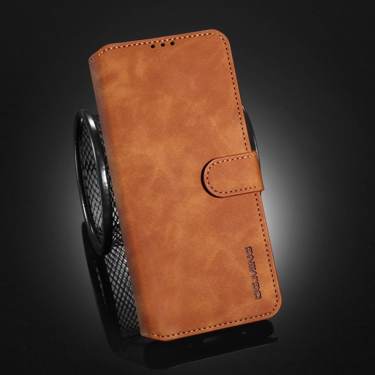 For Xiaomi Redmi K40 DG.MING Retro Oil Side Horizontal Flip Leather Case with Holder & Card Slots & Wallet(Brown) - Xiaomi Cases by DG.MING | Online Shopping UK | buy2fix