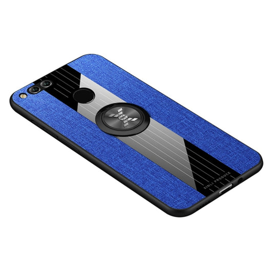 For Huawei Honor 7X XINLI Stitching Cloth Textue Shockproof TPU Protective Case with Ring Holder(Blue) - Honor Cases by XINLI | Online Shopping UK | buy2fix