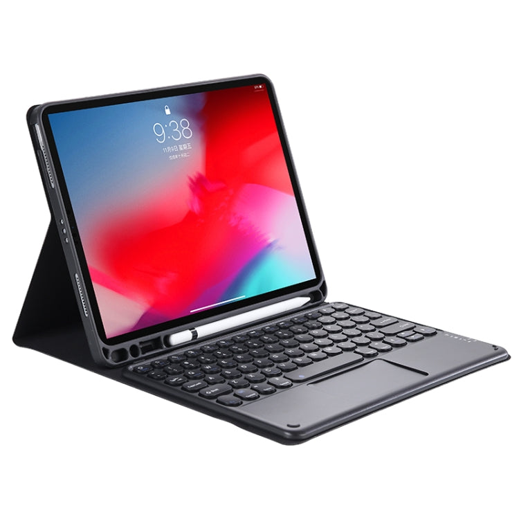 YT11B-A 2021 Detachable Candy Color Skin Texture Round Keycap Bluetooth Keyboard Leather Tablet Case with Touch Control & Pen Slot & Stand For iPad Pro 11 2021 / Air4 / Air5 / Pro 11(Black) - For iPad Pro by buy2fix | Online Shopping UK | buy2fix