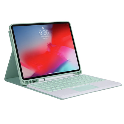 YT11B-A 2021 Detachable Candy Color Skin Texture Round Keycap Bluetooth Keyboard Leather Tablet Case with Touch Control & Pen Slot & Stand For iPad Pro 11 2021 / Air4 / Air5 / Pro 11(Light Green) - For iPad Pro by buy2fix | Online Shopping UK | buy2fix