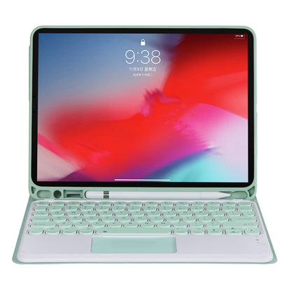 YT11B-A 2021 Detachable Candy Color Skin Texture Round Keycap Bluetooth Keyboard Leather Tablet Case with Touch Control & Pen Slot & Stand For iPad Pro 11 2021 / Air4 / Air5 / Pro 11(Light Green) - For iPad Pro by buy2fix | Online Shopping UK | buy2fix