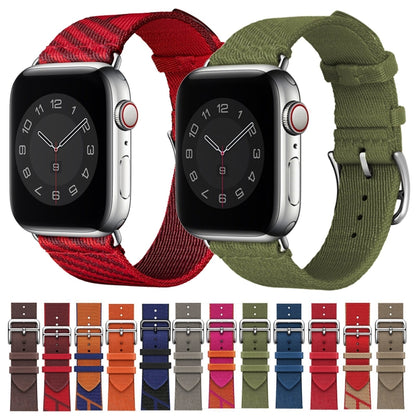 Two-color Nylon Braid Watch Band For Apple Watch Series 9&8&7 41mm / SE 3&SE 2&6&SE&5&4 40mm / 3&2&1 38mm(Grey) - Watch Bands by buy2fix | Online Shopping UK | buy2fix