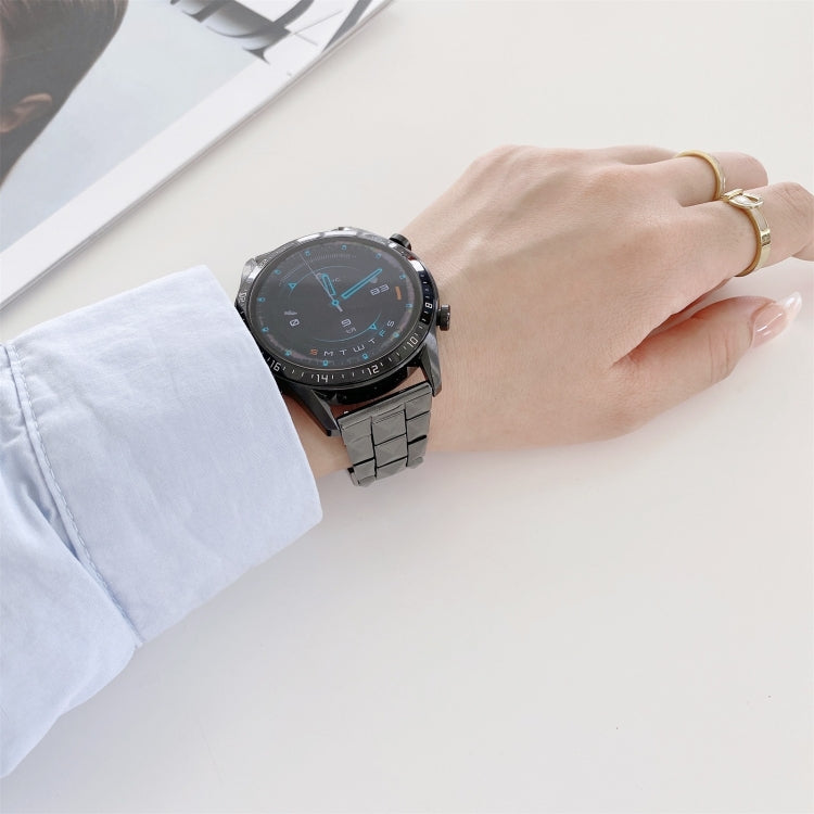 20mm Universal Rhombic Grid Ceramics Watch Band(Black) - Watch Bands by buy2fix | Online Shopping UK | buy2fix