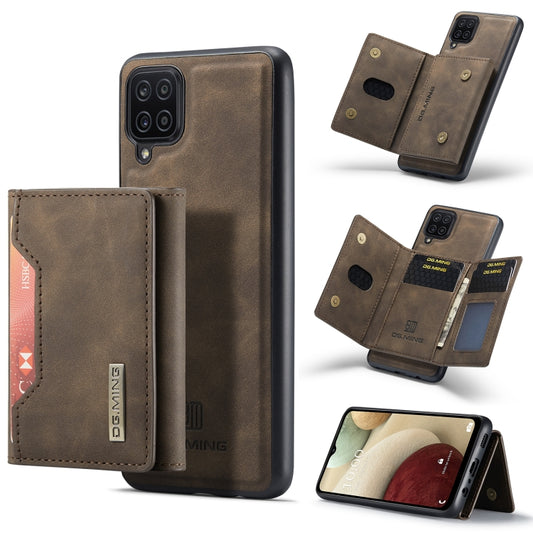 For Samsung Galaxy A12 5G DG.MING M2 Series 3-Fold Multi Card Bag Back Cover Shockproof Case with Wallet & Holder Function(Coffee) - Galaxy Phone Cases by DG.MING | Online Shopping UK | buy2fix