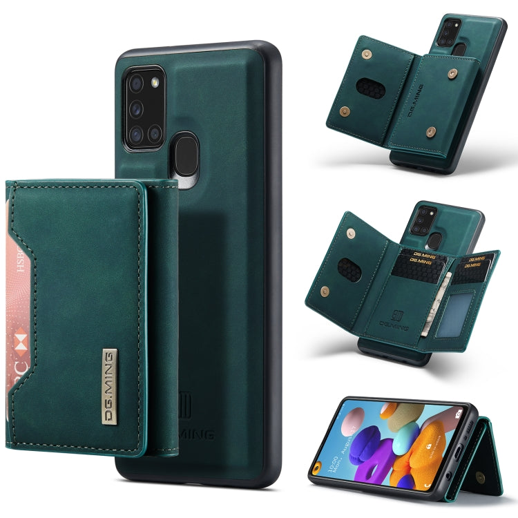 For Samsung Galaxy A21s DG.MING M2 Series 3-Fold Multi Card Bag Back Cover Shockproof Case with Wallet & Holder Function(Green) - Galaxy Phone Cases by DG.MING | Online Shopping UK | buy2fix