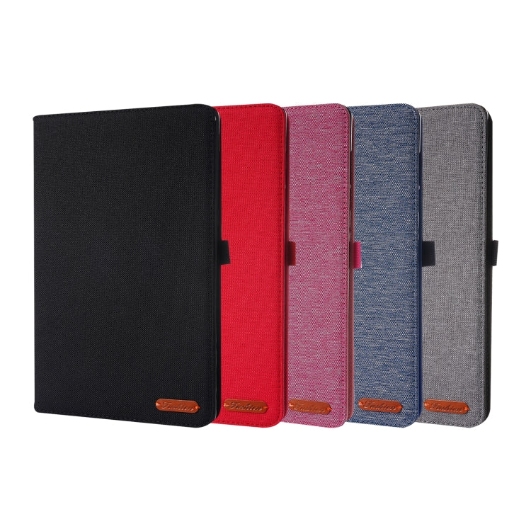 For Lenovo Tab K10 Fabric Texture Horizontal Flip TPU Leather Case with Holder(Red Wine) - Lenovo by buy2fix | Online Shopping UK | buy2fix