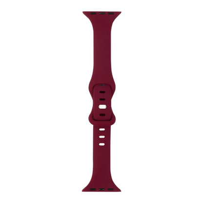 Slimming 8-buckle Silicone Watch Band For Apple Watch Series 9&8&7 41mm / SE 3&SE 2&6&SE&5&4 40mm / 3&2&1 38mm(Wine Red) - Watch Bands by buy2fix | Online Shopping UK | buy2fix