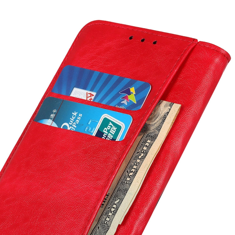 For OnePlus Nord 2 5G Magnetic Crazy Horse Texture Horizontal Flip Leather Case with Holder & Card Slots & Wallet(Red) - OnePlus Cases by buy2fix | Online Shopping UK | buy2fix