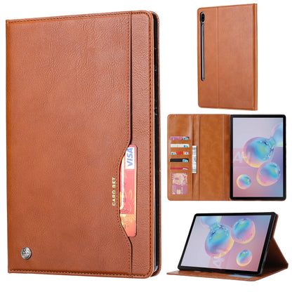 For Samsung Galaxy Tab S7 FE Knead Skin Texture Horizontal Flip Leather Case with Photo Frame & Holder & Card Slots & Wallet(Brown) - Other Galaxy Tab PC by buy2fix | Online Shopping UK | buy2fix