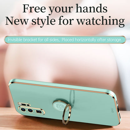 For Huawei P30 Pro XINLI Straight Edge 6D Electroplate TPU Phone Case with Ring Holder(Mint Green) - Huawei Cases by XINLI | Online Shopping UK | buy2fix