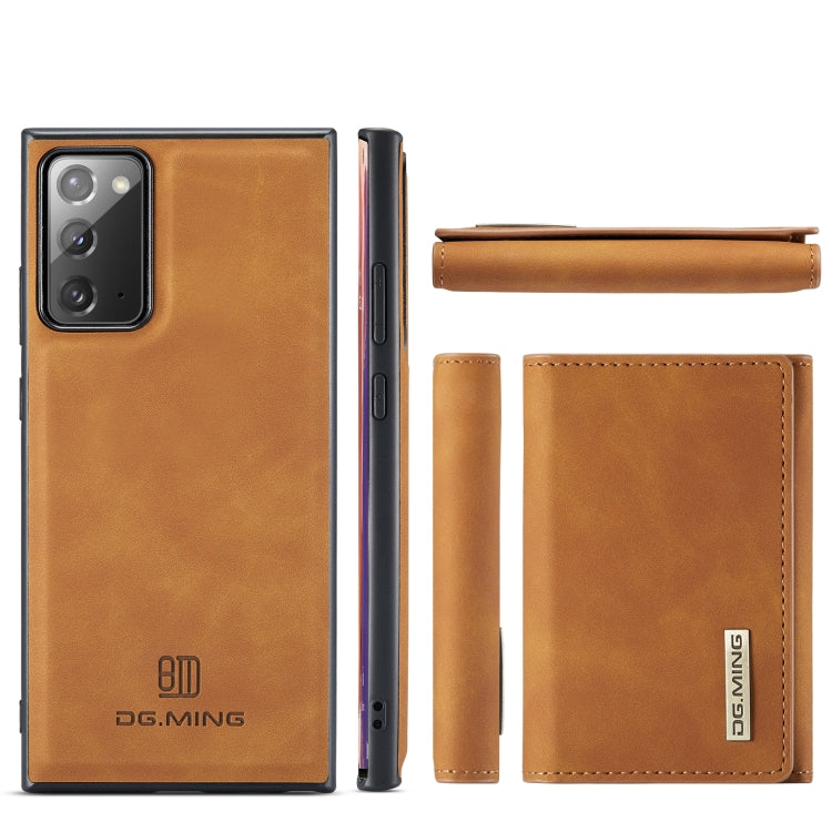 For Samsung Galaxy Note20 DG.MING M1 Series 3-Fold Multi Card Wallet  Back Cover Shockproof Case with Holder Function(Brown) - Galaxy Phone Cases by DG.MING | Online Shopping UK | buy2fix