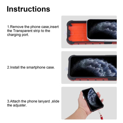 For iPhone 11 Pro Shockproof Honeycomb PC + TPU Case with Neck Lanyard (Red) - iPhone 11 Pro Cases by buy2fix | Online Shopping UK | buy2fix