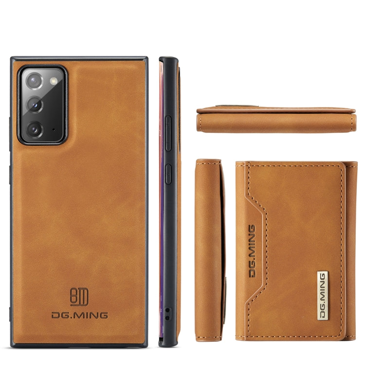 For Samsung Galaxy Note20 DG.MING M2 Series 3-Fold Multi Card Bag Back Cover Shockproof Case with Wallet & Holder Function(Brown) - Galaxy Phone Cases by DG.MING | Online Shopping UK | buy2fix