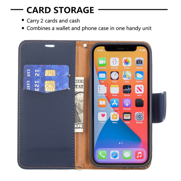 For iPhone 13 Pro Max Litchi Texture Pure Color Horizontal Flip Leather Case with Holder & Card Slots & Wallet & Lanyard (Blue) - iPhone 13 Pro Max Cases by buy2fix | Online Shopping UK | buy2fix