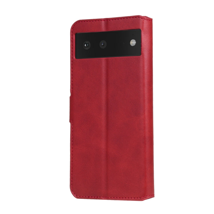 Classic Calf Texture PU + TPU Horizontal Flip Leather Case with Holder & Card Slots & Wallet For Google Pixel 6(Red) - Google Cases by buy2fix | Online Shopping UK | buy2fix