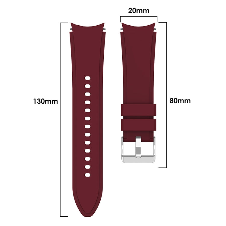 For Samsung Galaxy Watch4 44mm Silicone Watch Band(Wine Red) - Watch Bands by buy2fix | Online Shopping UK | buy2fix