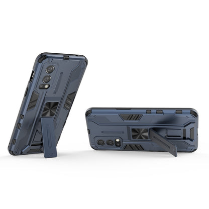 For OnePlus Nord 2 5G Supersonic PC + TPU Shock-proof Protective Case with Holder(Dark Blue) - OnePlus Cases by buy2fix | Online Shopping UK | buy2fix
