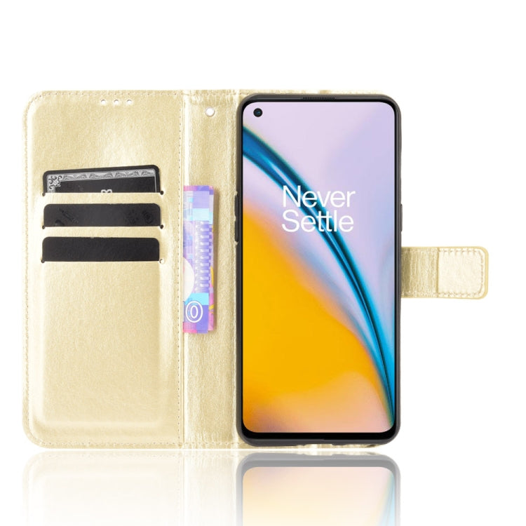 For OnePlus Nord 2 5G Crazy Horse Texture Horizontal Flip Leather Case with Holder & Card Slots & Lanyard(Gold) - OnePlus Cases by buy2fix | Online Shopping UK | buy2fix