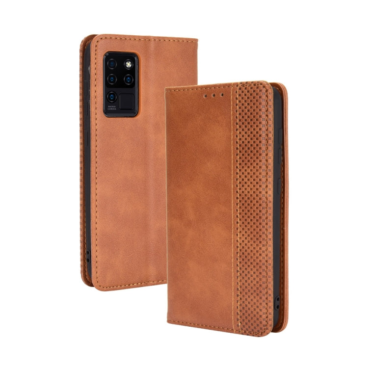 For Oukitel C21 Magnetic Buckle Retro Crazy Horse Texture Horizontal Flip Leather Case with Holder & Card Slots & Photo Frame(Brown) - More Brand by buy2fix | Online Shopping UK | buy2fix