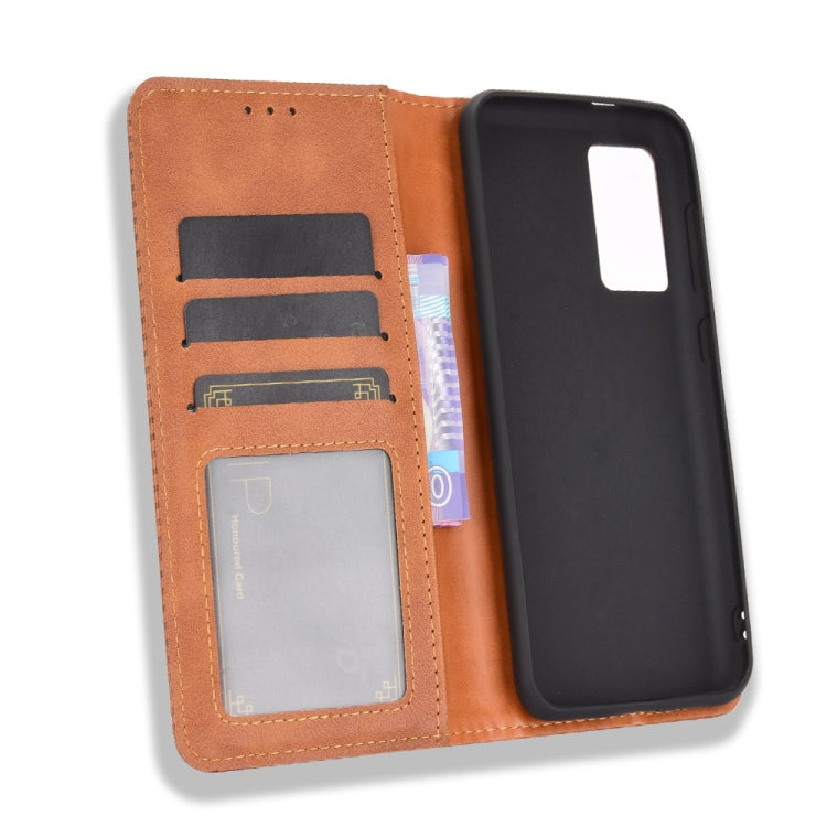 For Oukitel C21 Magnetic Buckle Retro Crazy Horse Texture Horizontal Flip Leather Case with Holder & Card Slots & Photo Frame(Brown) - More Brand by buy2fix | Online Shopping UK | buy2fix