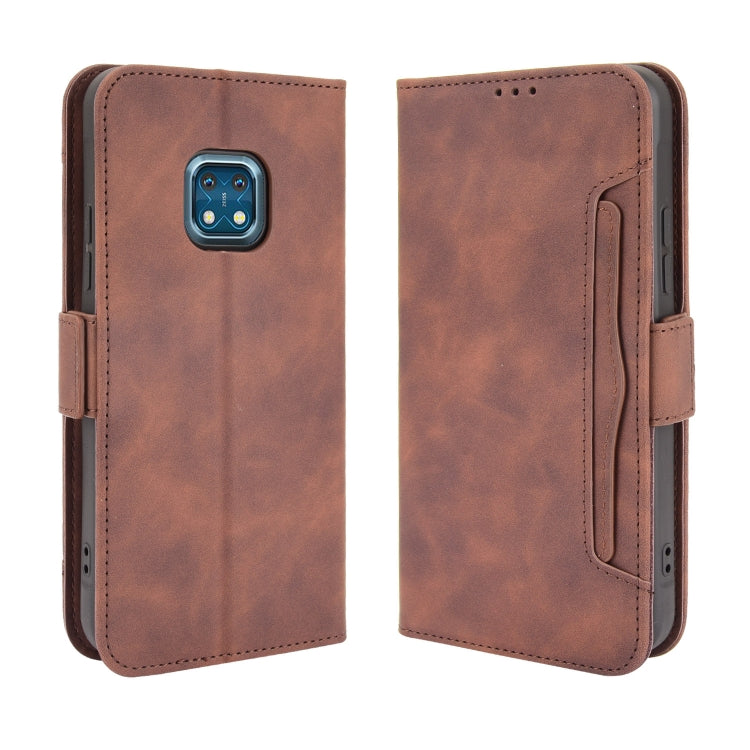 For Nokia XR20 Skin Feel Calf Pattern Horizontal Flip Leather Case with Holder & Card Slots & Photo Frame(Brown) - Nokia Cases by buy2fix | Online Shopping UK | buy2fix