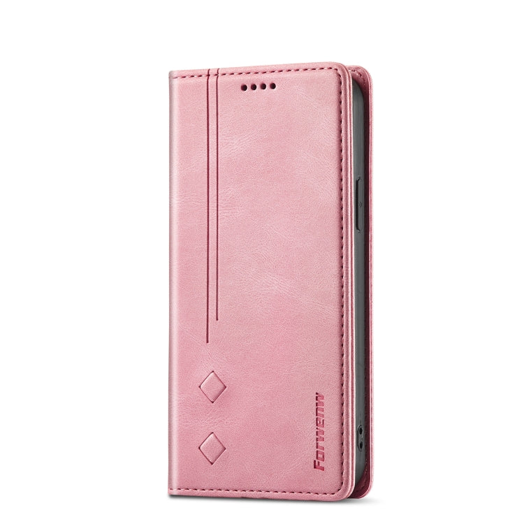 For iPhone 12 / 12 Pro Forwenw F2 Series Magnetic Horizontal Flip Leather Case with Holder & Card Slots & Wallet(Rose Gold) - iPhone 12 / 12 Pro Cases by Forwenw | Online Shopping UK | buy2fix