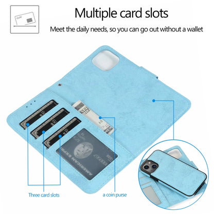 For iPhone 13 Retro 2 in 1 Detachable Horizontal Flip Leather Case with Card Slots & Wallet(Blue) - iPhone 13 Cases by buy2fix | Online Shopping UK | buy2fix