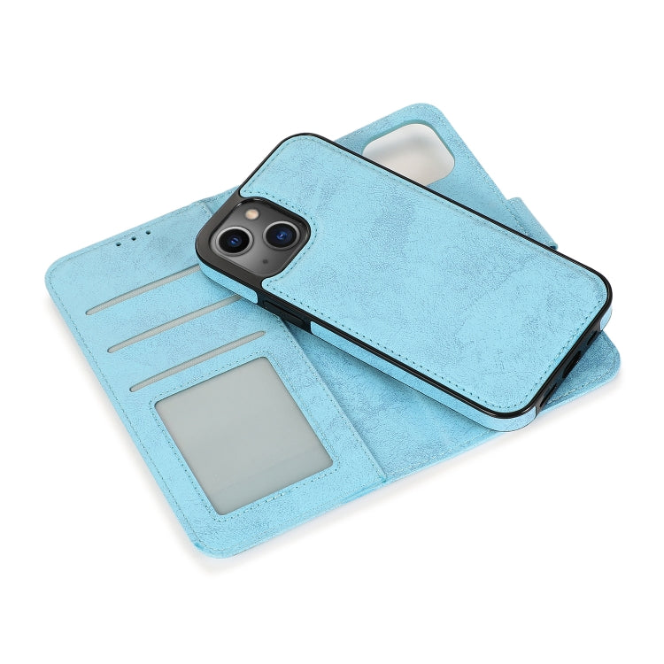 For iPhone 13 Pro Max Retro 2 in 1 Detachable Horizontal Flip Leather Case with Card Slots & Wallet (Blue) - iPhone 13 Pro Max Cases by buy2fix | Online Shopping UK | buy2fix