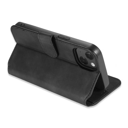 For iPhone 13 mini DG.MING Retro Oil Side Horizontal Flip Leather Case with Holder & Card Slots & Wallet (Black) - iPhone 13 mini Cases by DG.MING | Online Shopping UK | buy2fix