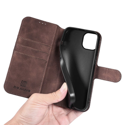 For iPhone 13 mini DG.MING Retro Oil Side Horizontal Flip Leather Case with Holder & Card Slots & Wallet (Coffee) - iPhone 13 mini Cases by DG.MING | Online Shopping UK | buy2fix