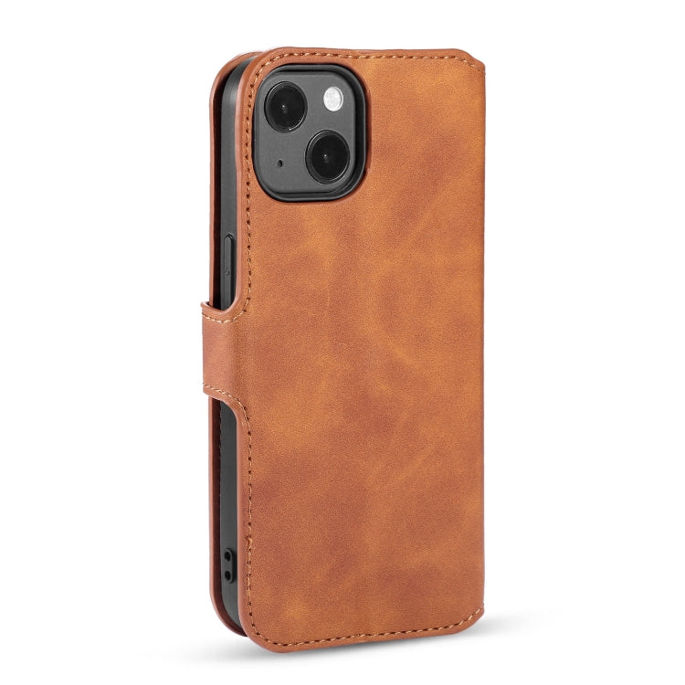 For iPhone 13 DG.MING Retro Oil Side Horizontal Flip Leather Case with Holder & Card Slots & Wallet(Brown) - iPhone 13 Cases by DG.MING | Online Shopping UK | buy2fix