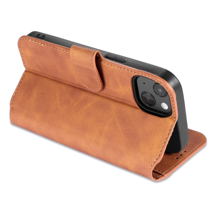 For iPhone 13 DG.MING Retro Oil Side Horizontal Flip Leather Case with Holder & Card Slots & Wallet(Brown) - iPhone 13 Cases by DG.MING | Online Shopping UK | buy2fix