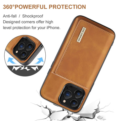 For iPhone 13 Pro Max DG.MING M1 Series 3-Fold Multi Card Wallet Shockproof Case with Holder Function (Brown) - iPhone 13 Pro Max Cases by DG.MING | Online Shopping UK | buy2fix