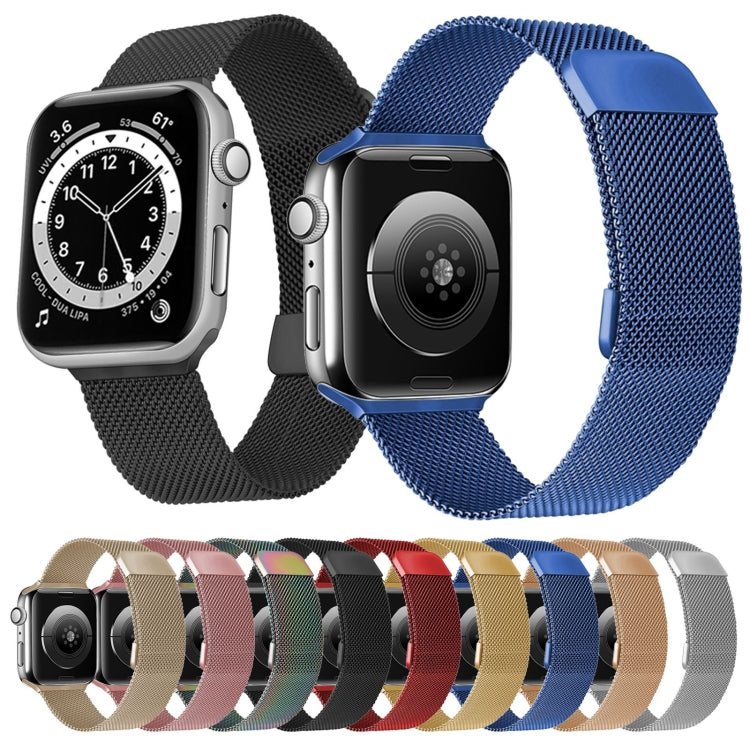 Adjustable Dual Section Milan Watch Band For Apple Watch Series 9&8&7 41mm / SE 3&SE 2&6&SE&5&4 40mm / 3&2&1 38mm(Gold) - Watch Bands by buy2fix | Online Shopping UK | buy2fix