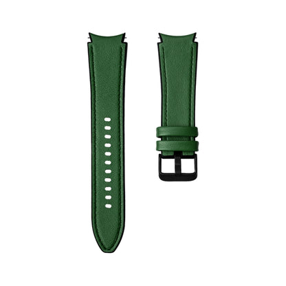 For Samsung Galaxy Watch4 Silicone + Leather Black Buckle Watch Band(Green) - Watch Bands by buy2fix | Online Shopping UK | buy2fix