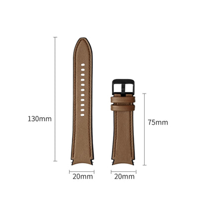 For Samsung Galaxy Watch4 Silicone + Leather Black Buckle Watch Band(Brown) - Watch Bands by buy2fix | Online Shopping UK | buy2fix