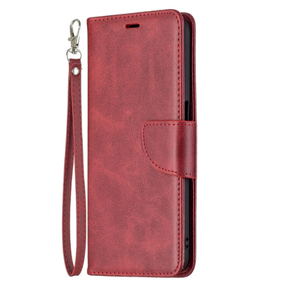 For OPPO Realme 8 5G/Realme V13 5G Retro Lambskin Texture Pure Color Horizontal Flip PU Leather Case with Holder & Card Slots & Wallet & Lanyard(Red) - Realme Cases by buy2fix | Online Shopping UK | buy2fix